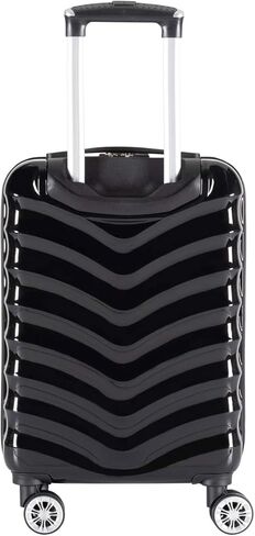 Flight Knight Lightweight 8 Wheel ABS/Polycarbonate Suitcases Cabin Carry On Hand Luggage Approved For Over 100 Airlines - Cabin Black Gloss FFK06_BKGL_S in Kuwait