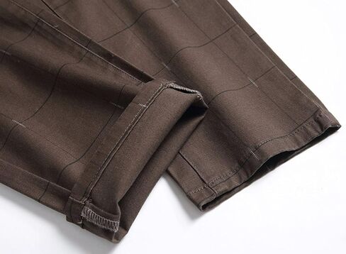 بنطال NEWSEE تشينو ضيق منقوش بمقدمة مسطحة ومطاط بقصة ضيقة وأنيقة كاجوال للعمل in Kuwait