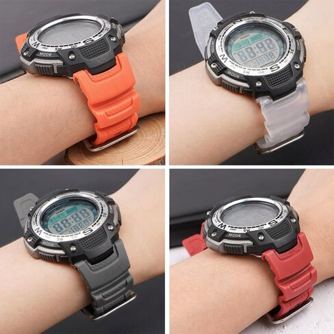 Resin Watch Strap for Casio SGW-100 Sports Waterproof Rubber Replacement Watch Band in Kuwait