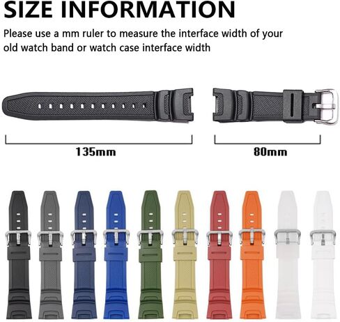 Resin Watch Strap for Casio SGW-100 Sports Waterproof Rubber Replacement Watch Band in Kuwait