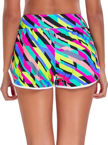 Colloyes Women's High Waisted Swim Board Shorts Swimsuit Quick Dry Beach Shorts for Women with Liner in Saudi Arabia
