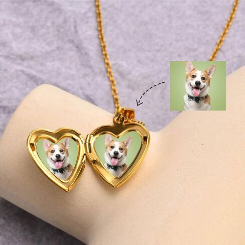 KunBead Women's Gold Heart Photo Locket Necklace with Picture inside Initial A-Z Letter Alphabet Love Jewelry Pendant Necklace in Saudi Arabia