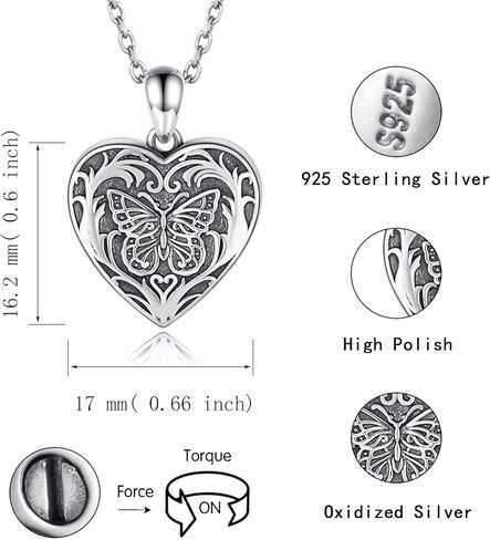 oGoodsunj S925 Sterling Silver Keepsake Jewelry Cremation Pendant Eternity Urn Necklace For Ashes - You Are Always In My Heart I Love You Forever (Rose Gold) in Kuwait