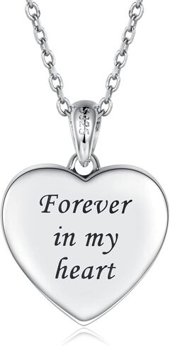 oGoodsunj S925 Sterling Silver Keepsake Jewelry Cremation Pendant Eternity Urn Necklace For Ashes - You Are Always In My Heart I Love You Forever (Rose Gold) in Kuwait