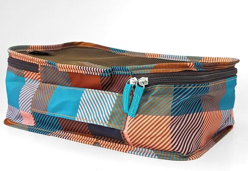 The Aesthetique Philosophie Buffalo Check Teal Orange and Brown Retro Plaid Packing Travel Cubes for Camping and Adventuring in Kuwait