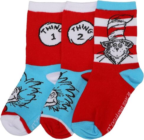 Bioworld Cat in the Hat Youth 3 pack Collectible Socks in Saudi Arabia