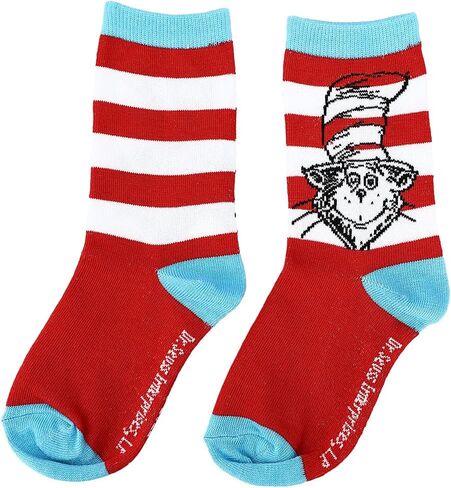 Bioworld Cat in the Hat Youth 3 pack Collectible Socks in Saudi Arabia