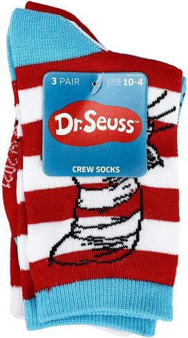 Bioworld Cat in the Hat Youth 3 pack Collectible Socks in Saudi Arabia