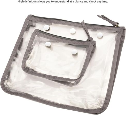 موتين شنط شفافة بسحاب متوافقة مع شنط بوج، شنطة تخزين الاكسسوارات، منظم شنط السفر (مجموعة من قطعتين) in Kuwait