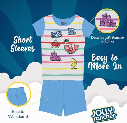 Jolly Rancher Girls' 4-Piece Snug-fit Cotton Pajamas Set in Saudi Arabia