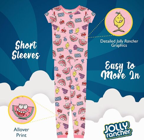 Jolly Rancher Girls' 4-Piece Snug-fit Cotton Pajamas Set in Saudi Arabia