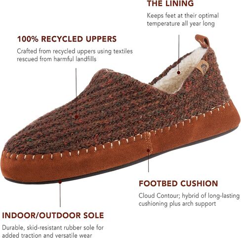 Acorn Men's Camden Recycled Moccasin Slippers with Berber Lining in Kuwait