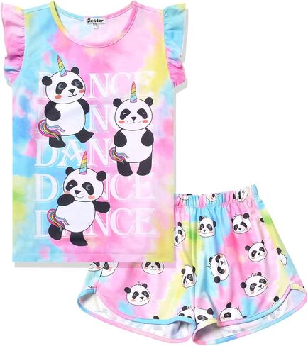 طقم بيجامات للفتيات من Jxstar، قمصان ليلية بأكمام مرفرفة من Unicorn Pjs للأطفال... in Kuwait