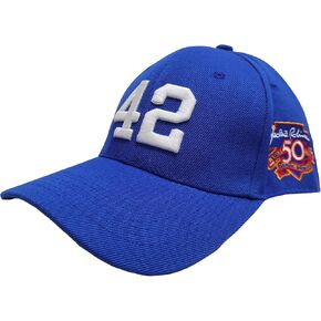 Kaleid 42# Robinson Baseball Caps for Men Adjustable Dad Hat with Day 50th Patch for Women Sports Outdoor Indoor Embroidered Blue, Blue, 7-7 5/8 in Kuwait