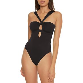 BECCA womens Color Code Convertible Bandeau One Piece Swimsuit, Asymmetrical Straps, Bathing Suits for Women in Kuwait