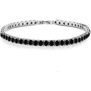 VERONA 14K Gold Plated 4mm Cubic Zirconia Classic Tennis Bracelet | 14K White Gold Bracelets for Women | Size 7.5 Inch in Saudi Arabia