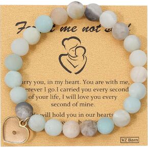 VZBarn هدية الإجهاض على شكل قلب، سوار قابل للتمدد من الكريستال وأحجار الشفاء للأم in Kuwait