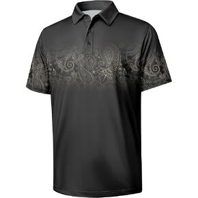 قمصان بولو بيزلي للرجال من TEREDIER كاجوال بأكمام قصيرة وطباعة قميص جولف بولو هاواي in Kuwait