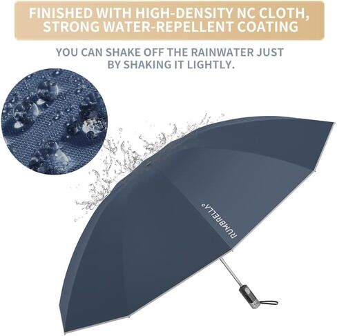 RUMBRELLA Inverted Folding Umbrella for Rain, 50 Inch Anti-UV Protection Automatic Car Travel Umbrella with Safety Reflective Strip in Saudi Arabia