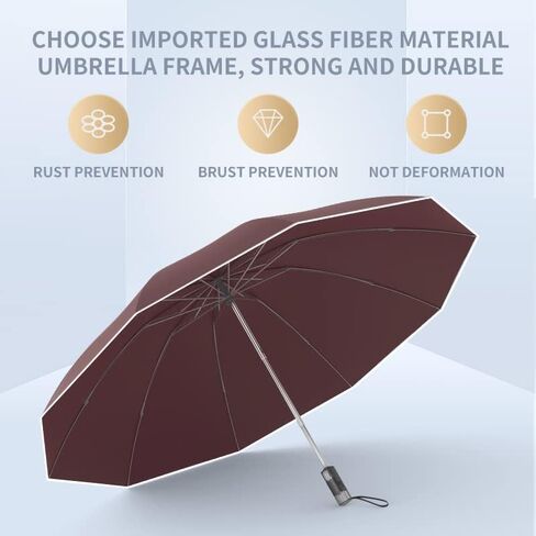 RUMBRELLA Inverted Folding Umbrella for Rain, 50 Inch Anti-UV Protection Automatic Car Travel Umbrella with Safety Reflective Strip in Saudi Arabia