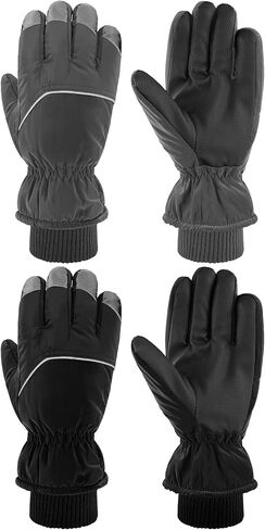2 Pairs Winter Snow Gloves Windproof Skiing Gloves Mittens Warm Thermal Gloves Cold Weather Bike Gloves for Men Cycling Gloves for Running Driving Working Hiking in Saudi Arabia