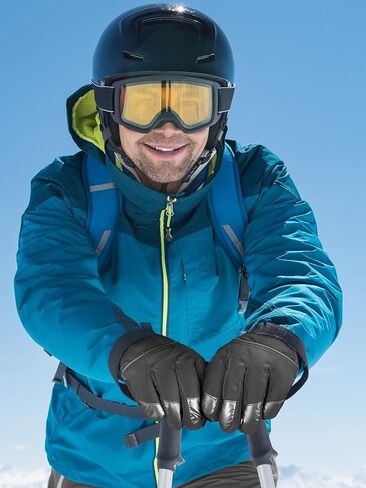 2 Pairs Winter Snow Gloves Windproof Skiing Gloves Mittens Warm Thermal Gloves Cold Weather Bike Gloves for Men Cycling Gloves for Running Driving Working Hiking in Saudi Arabia