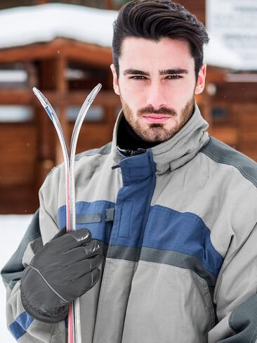 2 Pairs Winter Snow Gloves Windproof Skiing Gloves Mittens Warm Thermal Gloves Cold Weather Bike Gloves for Men Cycling Gloves for Running Driving Working Hiking in Saudi Arabia