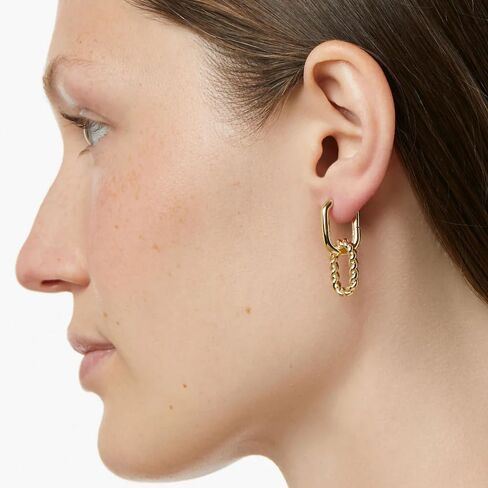 Ana Luisa | Double Hoop Earring - Ash Double | 14K Gold Plated Earrings & 2-in1 Unique Design | Hypoallergenic, Water-Resistant & Tarnish-Free Earrings | 14K Gold Earrings | Surgical Steel Posts in Saudi Arabia