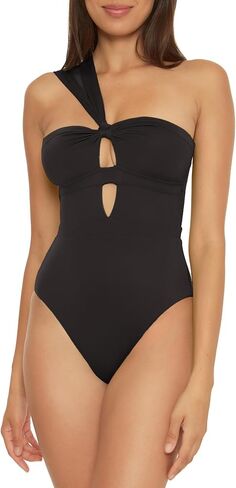 BECCA womens Color Code Convertible Bandeau One Piece Swimsuit, Asymmetrical Straps, Bathing Suits for Women in Kuwait