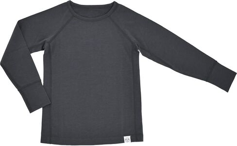 طبقة أساسية من صوف ميرينو Woolino للأطفال - قميص وسروال داخلي حراري بأكمام طويلة فائق النعومة للأطفال - قميص وجزء سفلي من طبقة أساسية طبيعية بالكامل - رمادي عاصف in Kuwait