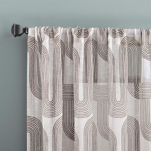 ستارة جيب من مزيج الكتان من Archaeo Art Deco Curves، مقاس 50 بوصة × 84 بوصة، بني البقان in Kuwait