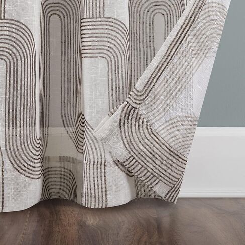 ستارة جيب من مزيج الكتان من Archaeo Art Deco Curves، مقاس 50 بوصة × 84 بوصة، بني البقان in Kuwait