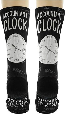 ساعة ThisWear Accountant Clock سوف أنام بعد جوارب الطاقم المبتكرة لموسم الضرائب in Saudi Arabia