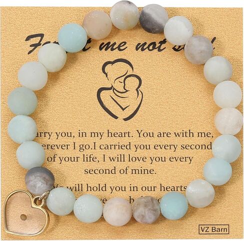 VZBarn هدية الإجهاض على شكل قلب، سوار قابل للتمدد من الكريستال وأحجار الشفاء للأم in Kuwait