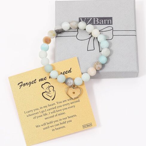 VZBarn هدية الإجهاض على شكل قلب، سوار قابل للتمدد من الكريستال وأحجار الشفاء للأم in Kuwait