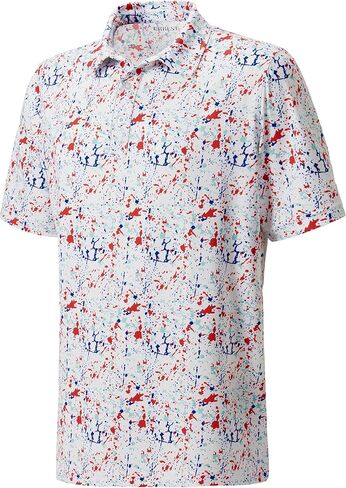 قمصان بولو للجولف للرجال ذات تصميم جاف وأكمام قصيرة ومطبوعة بياقة أداء in Kuwait