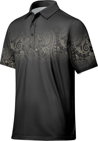 قمصان بولو بيزلي للرجال من TEREDIER كاجوال بأكمام قصيرة وطباعة قميص جولف بولو هاواي in Kuwait