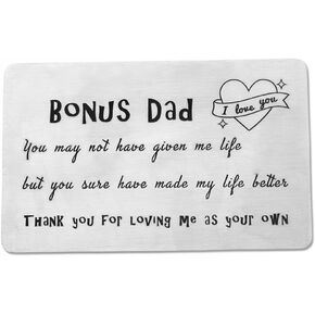 yaozeio Bonus Dad Gifts from Daughter Son Stepfather Step Dad Birthday Gift from Daughter Metal Wallet Card Christmas Gifts for Stepdad Thank You for Loving Me as Your Own Gifts in Saudi Arabia