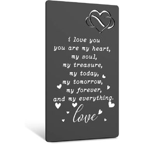 Vivopisew Wallet Card Gifts for Him Wallet Card Insert for Husband Hubby Boyfriend Anniversary Wallet Card Insert for Groom Fiance Wedding for Birthday Graduation Boyfriend Gift Idea (black) VCD34