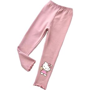 بنطال ضيق للفتيات Hello Kitty Kid Pants الخريف والخريف ناعم للأطفال الصغار رياضي غير رسمي على شكل زهرة 2-9 سنوات in Kuwait