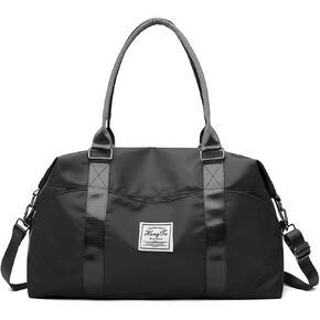 حقيبة سفر من القماش الخشن للنساء من ZUEVI، حقيبة كتف ليلية للحمل في عطلة نهاية الأسبوع مع جيب مبلل، حقيبة رياضية للصالة الرياضية مقاومة للماء (أحمر خمري) in Kuwait