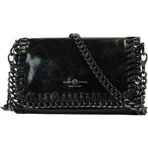 شارو جارسيا. حقيبة كروس من الجلد الإيطالي الفاخر مع سلسلة قابلة للإزالة. حقيبة يد مخلب المحفظة للنساء. in Kuwait