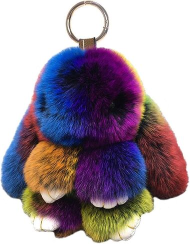Unpafcxddyig Bunny Keychain Cute Rex Rabbit Fur Keychain Car Handbag Keyring in Saudi Arabia