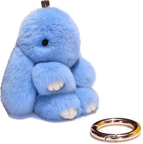Unpafcxddyig Bunny Keychain Cute Rex Rabbit Fur Keychain Car Handbag Keyring in Saudi Arabia