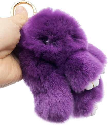 Unpafcxddyig Bunny Keychain Cute Rex Rabbit Fur Keychain Car Handbag Keyring in Saudi Arabia