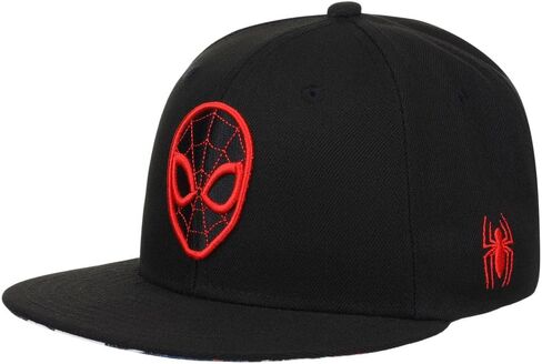 Marvel Spiderman Youth Logo Elements Comic UV Adjustable Snapback Flat Bill Cap blk, Black, One Size in Saudi Arabia