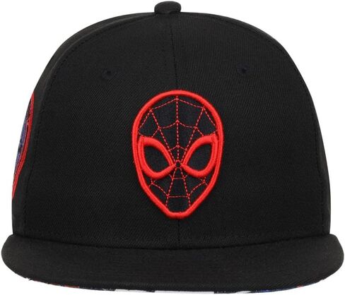 Marvel Spiderman Youth Logo Elements Comic UV Adjustable Snapback Flat Bill Cap blk, Black, One Size in Saudi Arabia