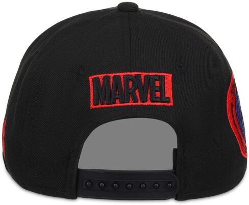 Marvel Spiderman Youth Logo Elements Comic UV Adjustable Snapback Flat Bill Cap blk, Black, One Size in Saudi Arabia