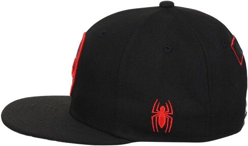 Marvel Spiderman Youth Logo Elements Comic UV Adjustable Snapback Flat Bill Cap blk, Black, One Size in Saudi Arabia