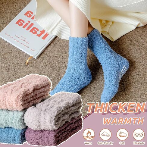WEVIAS جوارب مستشفى غير قابلة للانزلاق للنساء شبشب جوارب غامض مع قبضة الشتاء الحراري رقيق دافئ لينة الجوارب الدافئة in Kuwait